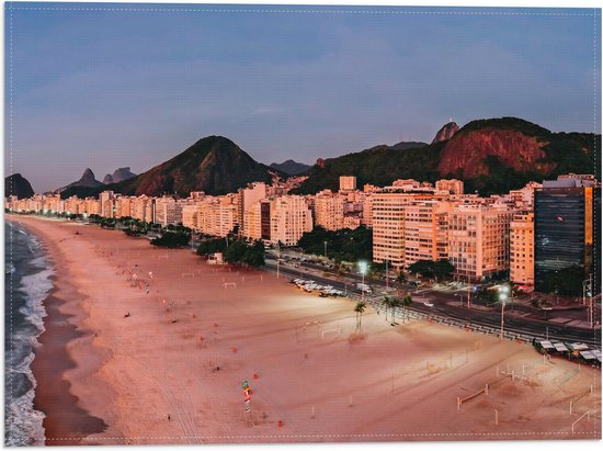 Vlag - Boulevard van Copacana Beach in Rio de Janeiro, Brazillië - 40x30 cm Foto op Polyester Vlag