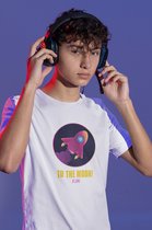 Shirt - To the moon - Wurban Wear | Grappig shirt | Gaming | Unisex tshirt | Wit & Zwart