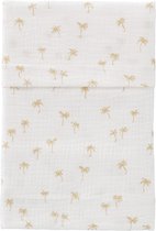Cottonbaby ledikantlaken - Cottonsoft - palmboompjes wit/goudkleur - 120x150 cm