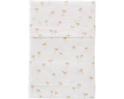 Cottonbaby ledikantlaken - Cottonsoft - palmboompjes wit/goudkleur - 120x150 cm