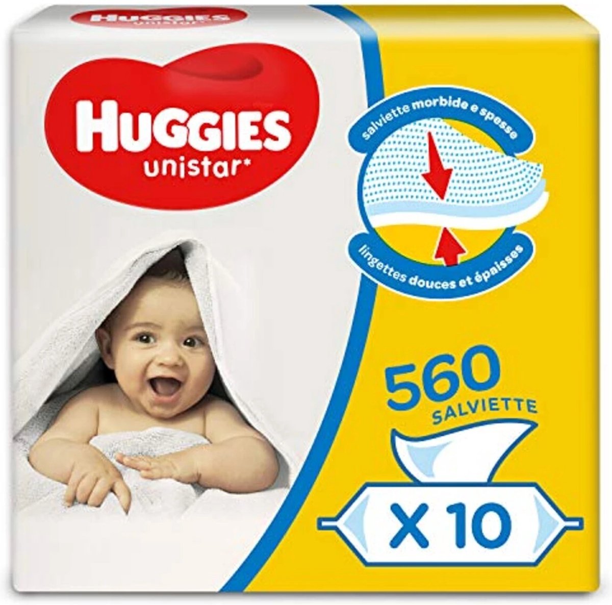 Goedkoopste Huggies Unistar babydoekje 560 stuks (10x 56st