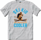 Ski Kid | Skiën - Bier - Winter sport - T-Shirt - Unisex - Donker Grijs - Gemêleerd - Maat M