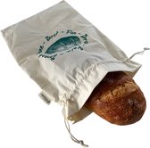 Elicious® - Broodzak - Herbruikbaar - Vershoudliner – Biologisch katoen – GOTS Certificaat - Wasbaar - Zero Waste - Herbruikbare Zak - Broodzakken Voor Zelfgebakken Brood – Broodtrommel – Thuisbakker - Diepvrieszak - Brooddoos - 32x48cm