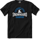 Snowboard Champion | Snowboarden - Bier - Winter sport - T-Shirt - Unisex - Zwart - Maat M