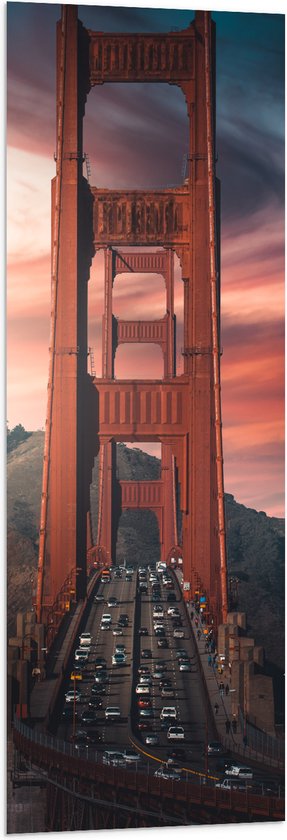 WallClassics - Vlag - Brug over het Water - San Francisco - 40x120 cm Foto op Polyester Vlag