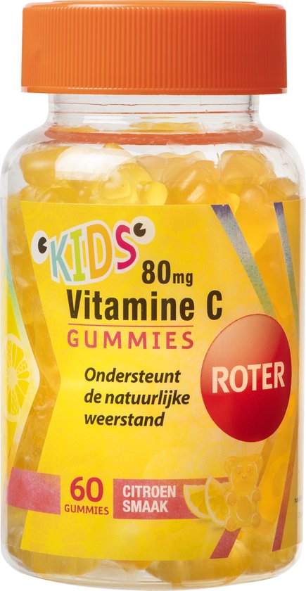 Foto: Roter vitamine c 80mg kids gummies vitamine c ondersteunt de natuurlijke weerstand voor kinderen vanaf 3 jaar 60 gummies met citroensmaak