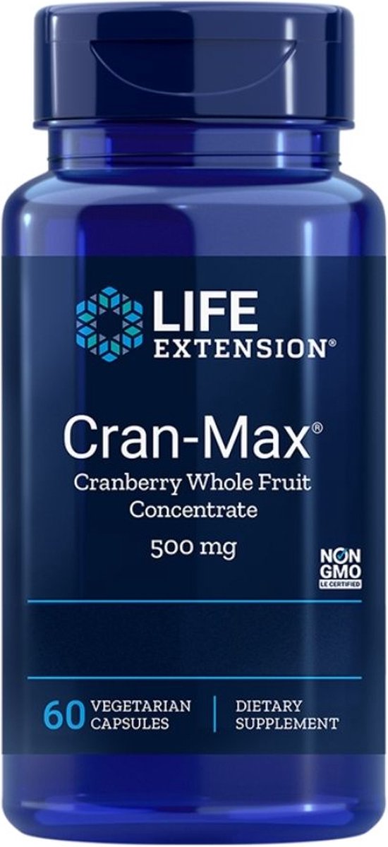 Life Extension Cran-Max - voedingssupplement - pure cranberrypillen - 500mg - 60 capsules