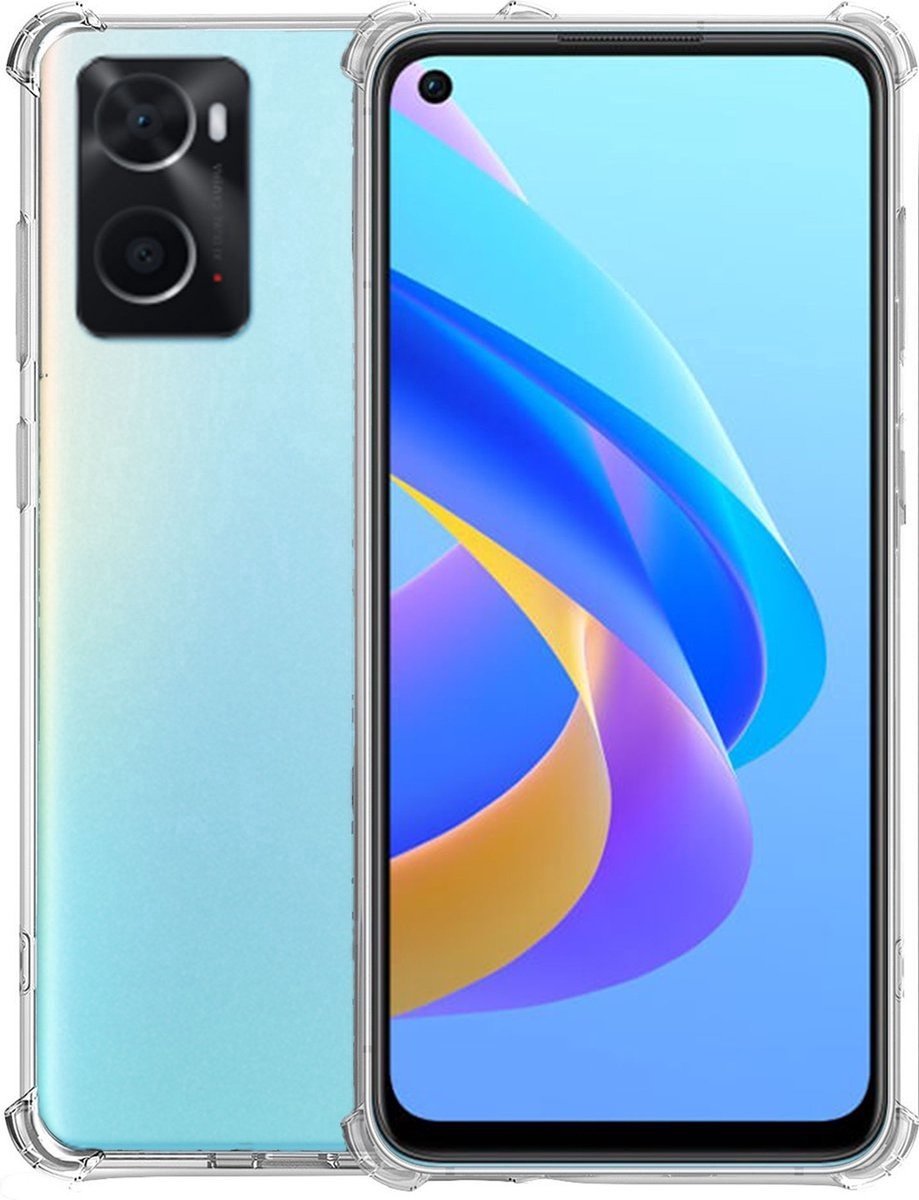 Antishock Siliconen hoesje - Geschikt voor OPPO A76 / OPPO A96 4G - Transparant