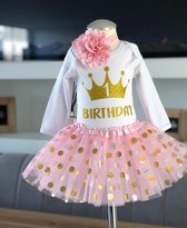 Verjaardagset-eerste verjaardag-birthday-1 jaar-fotoshoot kleding baby 1 jaar-baby first birthday outfit-birthday dress-kleedje-cakesmash-set Denise (mt 80)
