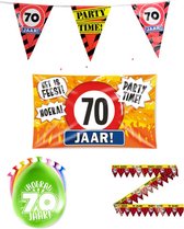 70 jaar versiering pakket - Versiering Verjaardag - Versiering 70 Jaar Verjaardag - Slingers - Gevelvlag- Ballonnen - Afzetlint