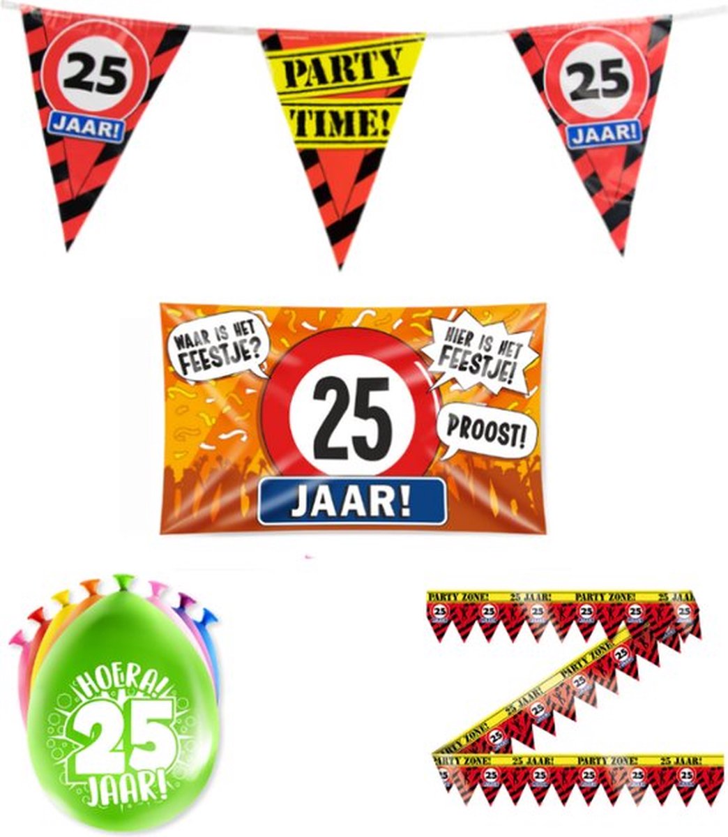 25 jaar versiering pakket Versiering Verjaardag Versiering 25 Jaar Verjaardag bol