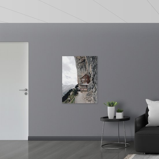 WallClassics - Toile - Maison sur le sommet nord des Alpes appenzelloises - 75x100 cm Photo sur toile (Décoration murale sur toile)