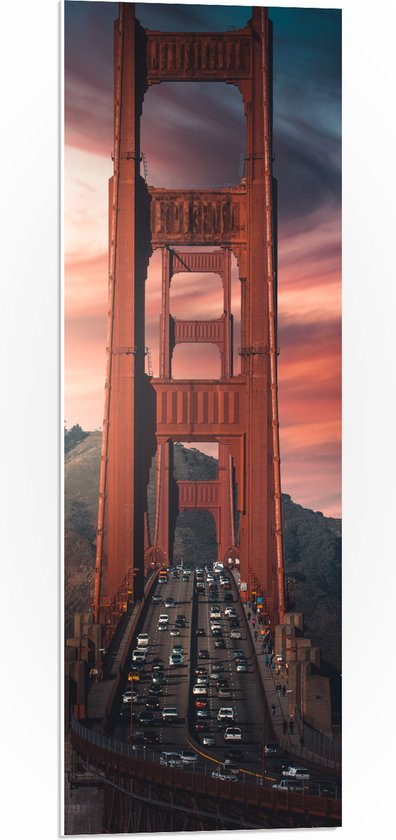 WallClassics - PVC Schuimplaat- Brug over het Water - San Francisco - 30x90 cm Foto op PVC Schuimplaat