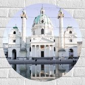 WallClassics - Muursticker Cirkel - Karlskirche kerk - Oostenrijk - 60x60 cm Foto op Muursticker