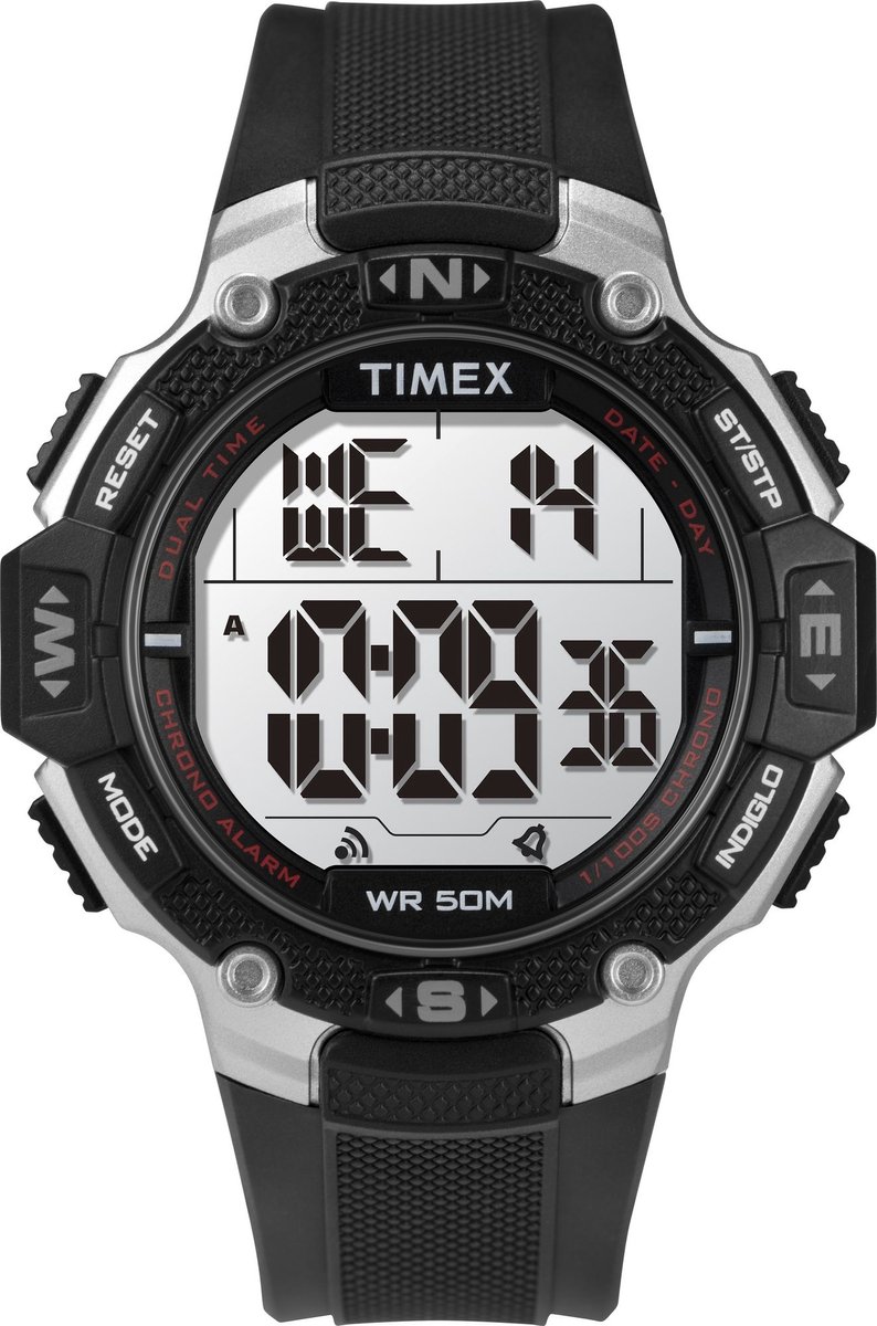 Timex Dgtl TW5M41200 Horloge - Kunststof - Zwart - Ø 42 mm