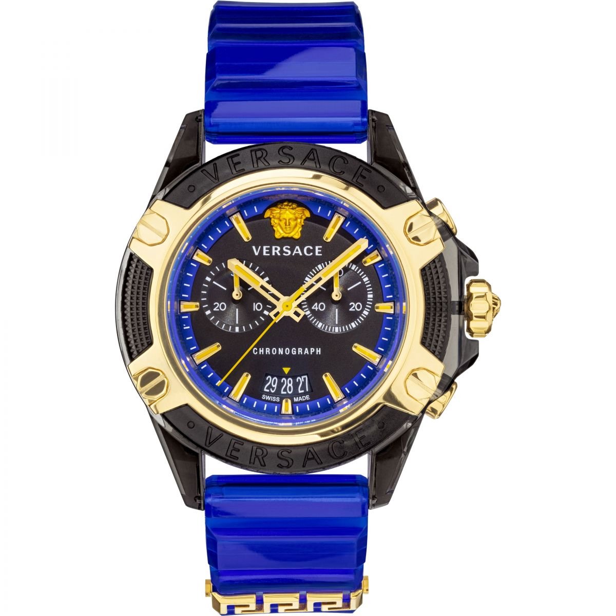 Versace Icon Active VEZ700521 Horloge - Kunststof - Blauw - Ø 44 mm