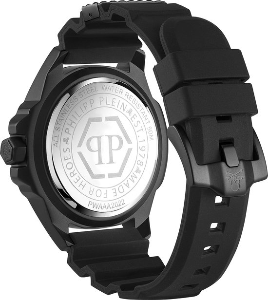 Philipp Plein The $Kull Carbon Fiber PWAAA2022 Horloge - Siliconen - Zwart - Ø 44 mm