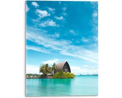 WallClassics - Acrylglas - Hotel op het Water - Malediven - 30x40 cm Foto op Acrylglas (Met Ophangsysteem)