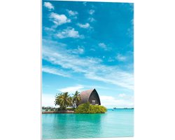 WallClassics - Acrylglas - Hotel op het Water - Malediven - 60x90 cm Foto op Acrylglas (Wanddecoratie op Acrylaat)