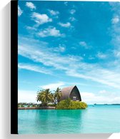 WallClassics - Canvas - Hotel op het Water - Malediven - 30x40 cm Foto op Canvas Schilderij (Wanddecoratie op Canvas)