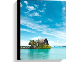 WallClassics - Canvas - Hotel op het Water - Malediven - 30x40 cm Foto op Canvas Schilderij (Wanddecoratie op Canvas)