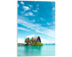 WallClassics - Acrylglas - Hotel op het Water - Malediven - 50x75 cm Foto op Acrylglas (Wanddecoratie op Acrylaat)