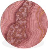 WallCircle - Wall Circle - Wall Circle Indoor - Or Rose - Agate - Pierre Précieuse - Abstrait - 90x90 cm - Décoration murale - Peintures Ronds