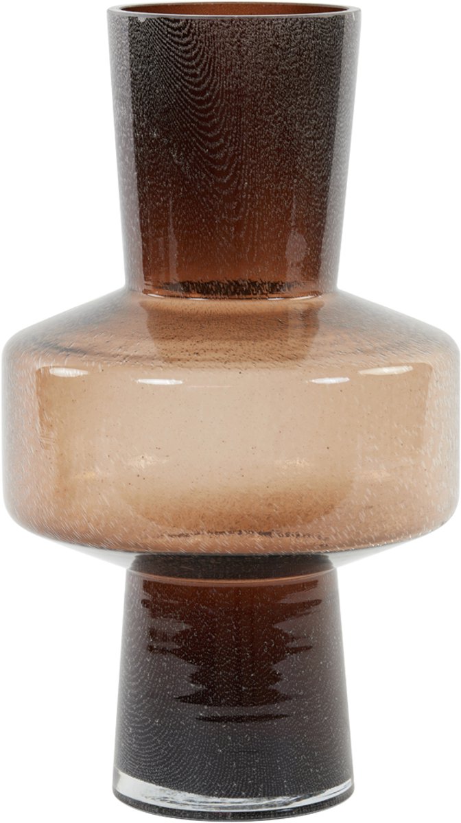 Light & Living Vaas Trasmon - Glas- 24 x 42 x 24 cm (BxHxD) Bruin