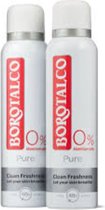 Borotalco Deo Spray Pure Clean Freshness 0% - Voordeelverpakking 2 x 150 ml