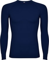 Donker Blauw thermisch sportshirt met raglanmouwen naadloos model Prime maat 8 jaar