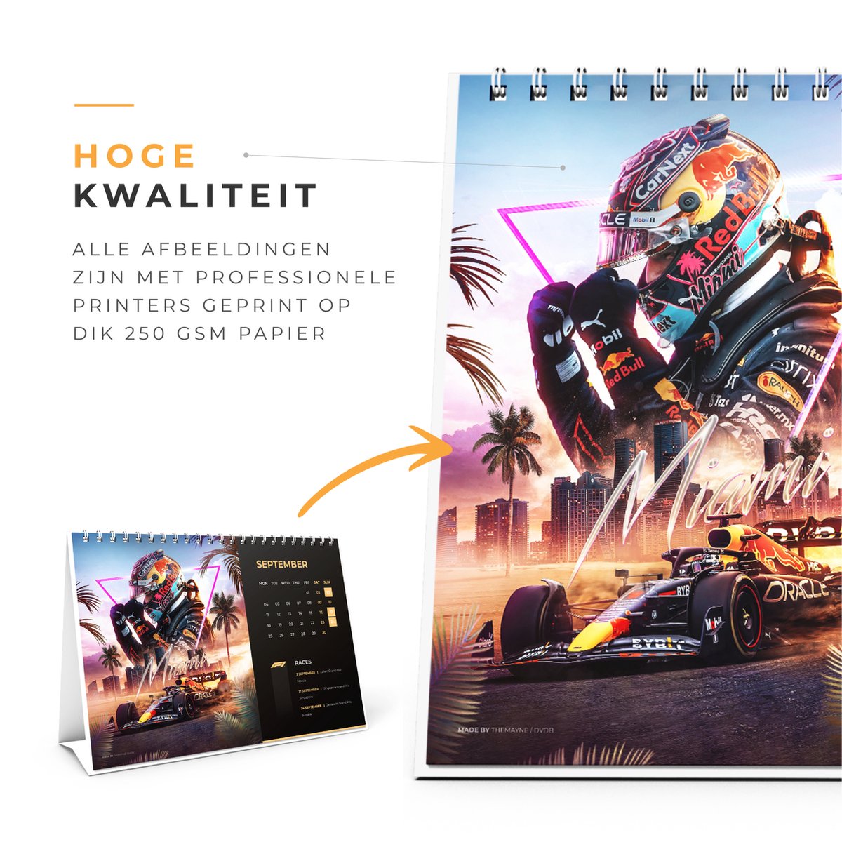 Formule 1 Kalender 2023  Max Verstappen  A5 Formaat  Met alle 