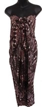 Sarong, pareo, hamamdoek, wikkeljurk exclusief figuren patroon lengte 115 cm breedte 180 cm kleuren bruin rood zwart wit dubbel geweven extra kwaliteit.