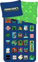 Minecraft Dekbedovertrek Badges - Eenpersoons - 140 x 200 + 70 x 90 cm - Katoen