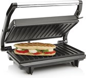 contact grill - Multigrill - Grill plate 2 in 1 - Sandwich iron - sandwich maker - sandwich maker - contact grill - plaque grill - panini grill - panini grill - 1500 W - Zwart - Zwart/ Argent