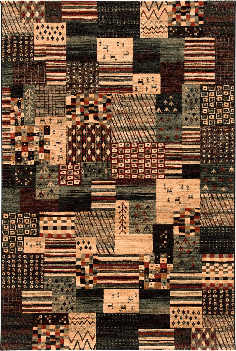 OSTA Kashqai – Vloerkleed – Tapijt – geweven – wol – eco – duurzaam - modern - landelijk - Groen - 67x275