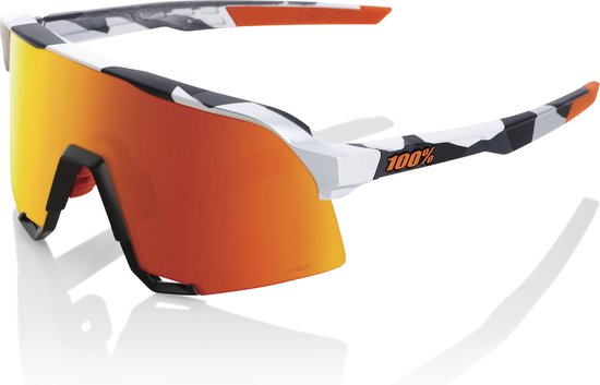 100% S3 - Soft Tact Grey Camo - HiPER Red Multilayer Mirror Lens