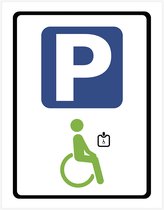 Pictogram/ bord | Parking invaliden - Kaart verplicht | 19 x 25 cm | Dikte: 1 mm | Parking voor mensen met een beperking | Rolstoel | Vrijhouden | Bord E1 | Gehandicapt | Mindervalide | Rolstoelgebruikers| Invalide | Polystyreen | 2 stuks