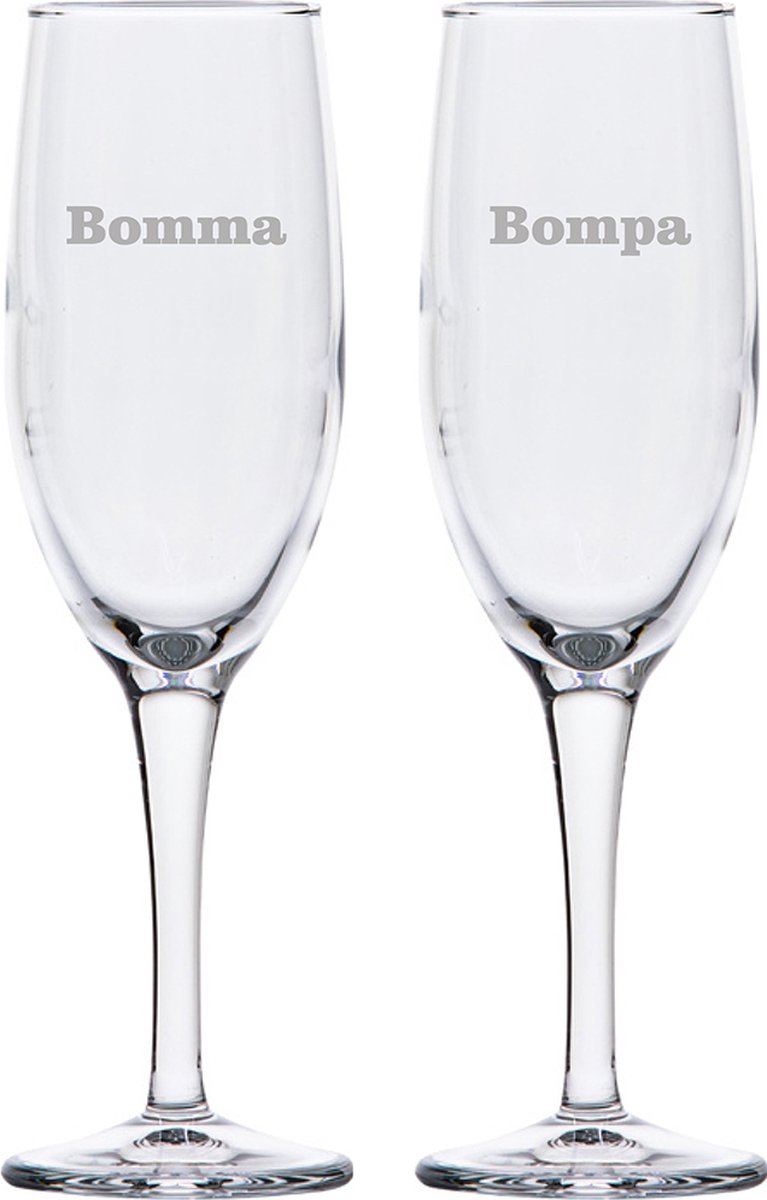 Champagneglas gegraveerd - 16,5cl - Bomma-Bompa