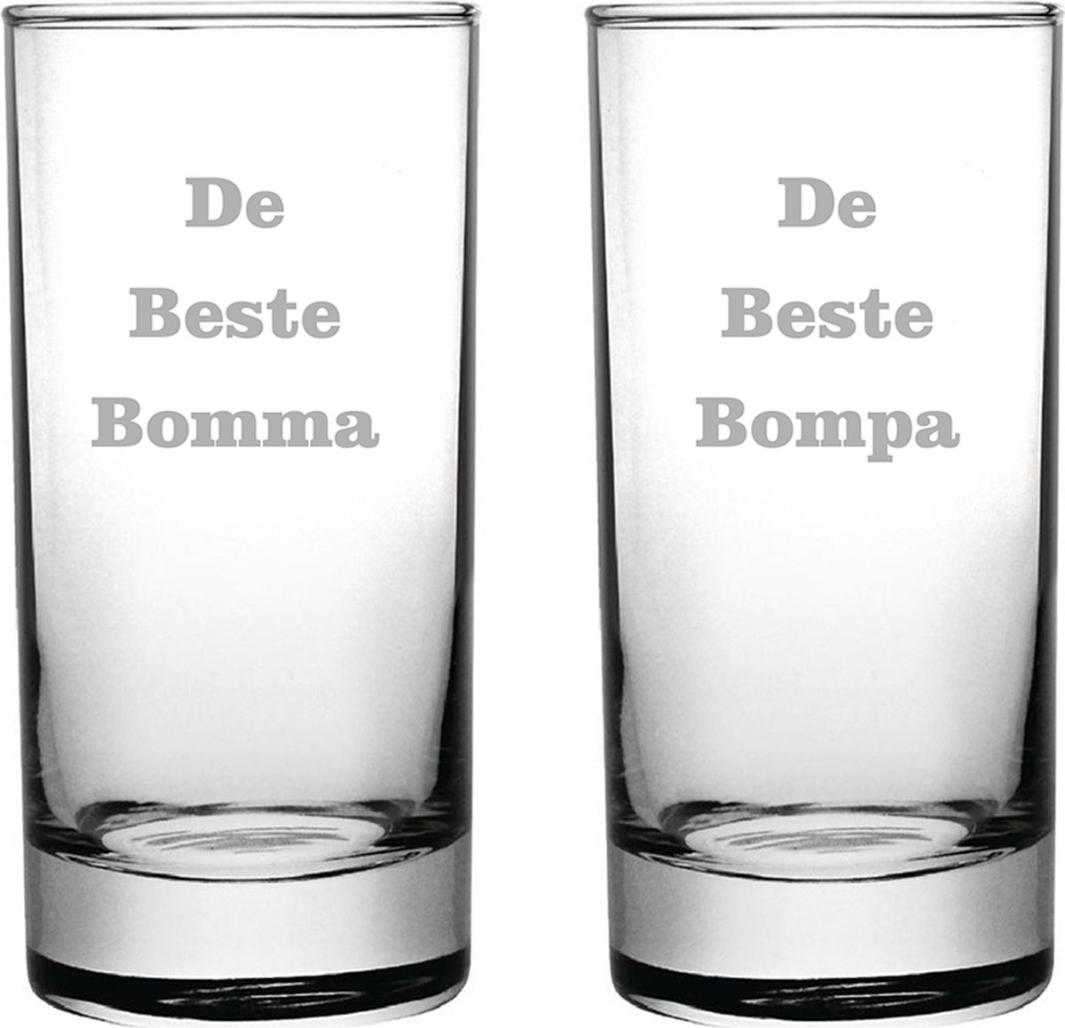 Longdrinkglas gegraveerd - 28,5cl - De Beste Bomma-De Beste Bompa
