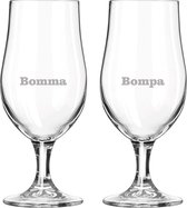 Bierglas op voet gegraveerd - 49cl - Bomma-Bompa