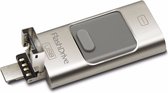 Xd Xtreme - Flashdrive 128GB - 3 in 1 - Zilver - 8 pin - micro usb - USB - usb stick - iOS - Android- universeel