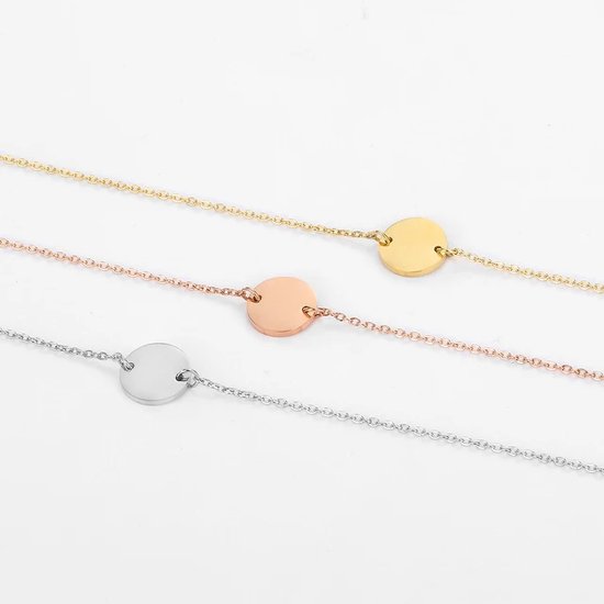 Armband Simple round - cadeautje voor haar - valentijn - 18k goud - rosé goud - dames armband