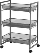 Bol.com MIRA Home - Keukentrolley op wieltjes - Keukenrek - Opbergrek - Serveerwagen - Metaal - 42x26x62 aanbieding