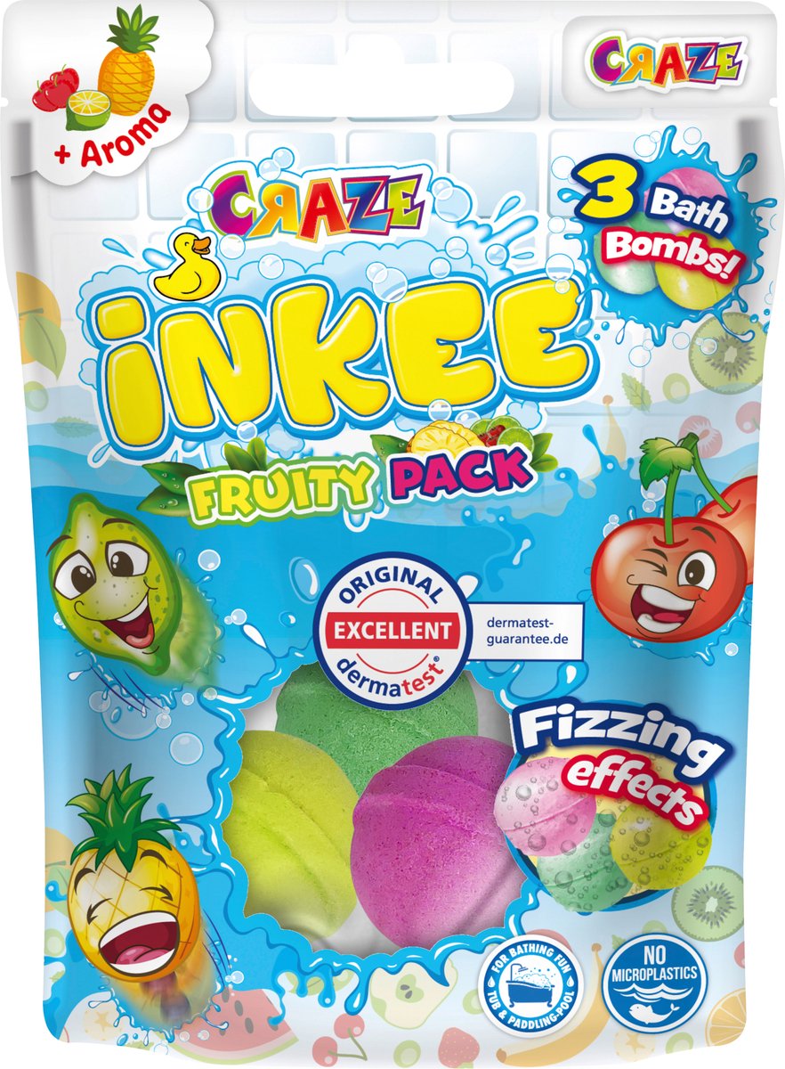 INKEE Kinderbad additief badbom Fruity Pack, 3 stuks
