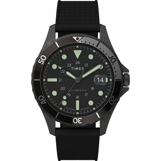 Timex Navi Automatic TW2U99900 Horloge - Rubber - Zwart - Ø 41 mm