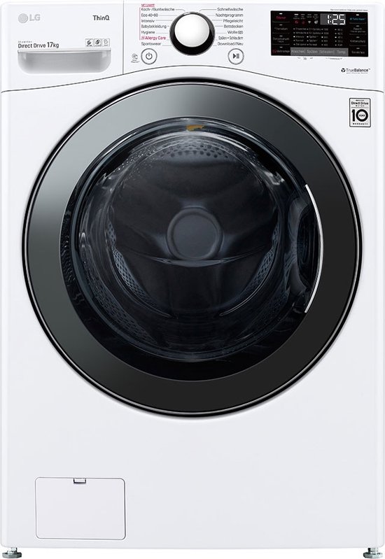 Lave-linge LG F11WM17TS2 à chargement frontal, 17 kg, 1060 tr/min , Wit
