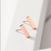 Oorknopjes Line - earparty - minimalistische oorknopjes - 18k goud - rosé goud - RVS - cadeautje voor haar - oorknopjes streepje