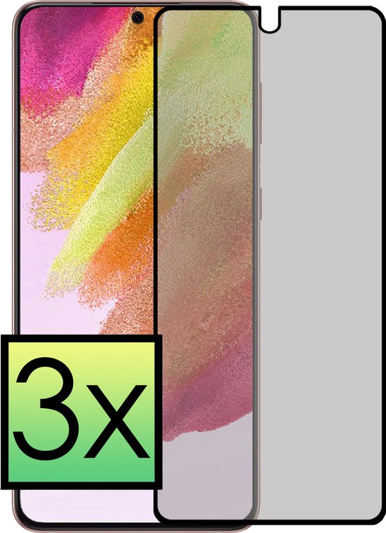 Protecteur d'écran Samsung Galaxy S21 FE Tempered Glass Couverture Complète Glas Trempé Verre de Protection - 3x