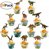 Toppers et moules à cupcakes Dinosaurus Dino Cupcake Cake Picks 24 pièces