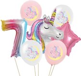 Unicorn Kinderfeestje – Eenhoorn Kinderfeestje – Eenhoorn versiering – Eenhoorn ballonnen – Themafeest Unicorn Verjaardag Versiering- 7 stuks – Folieballonnen / Heliumballonnen – Unicorn versiering - Kinderverjaardag – Versiering Ballonnen Feest